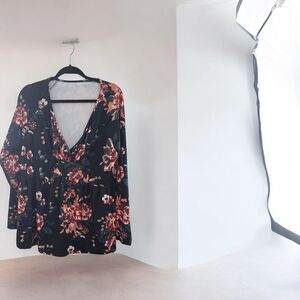 Floral V-Neck Women's Top